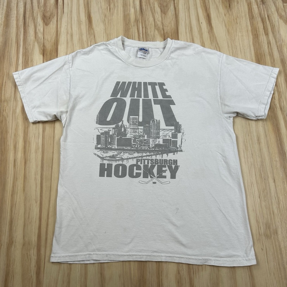 Pittsburgh Penguins Men's White Out Game T Shirt White Short Sleeve Large NHL